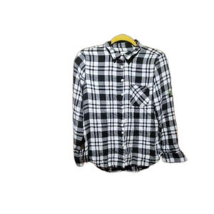 Alexander Jordan Women's Black & White Plaid Flannel Longsleeve Size Medium